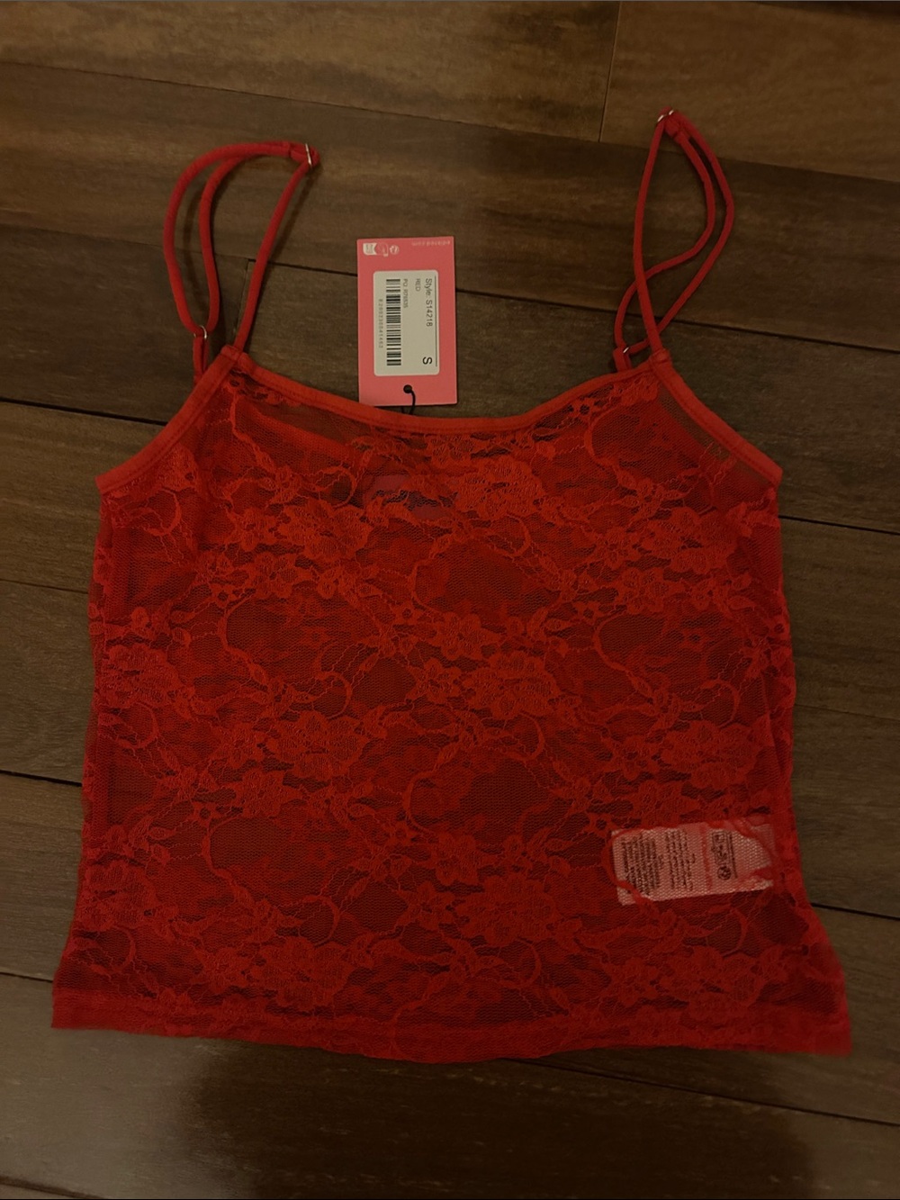 NWT Edikted Red Lace Cami Tank Top - Women